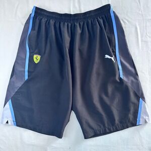 Puma Scuderia Ferrari Motorsport Shorts Mens 2XL Black Blue Made in Italy